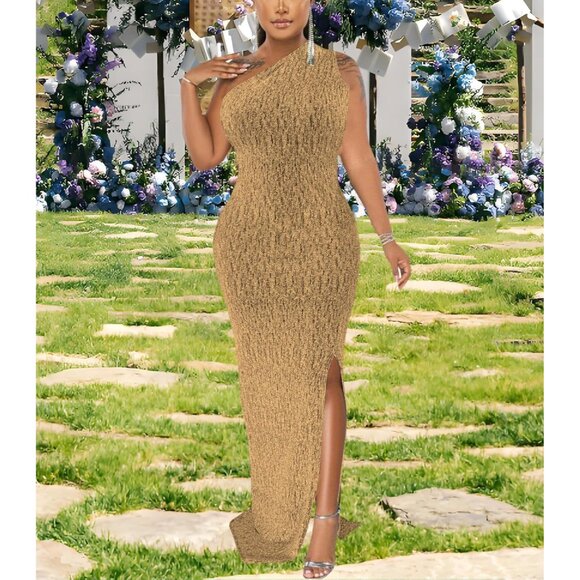 Plus Size Sleeveless Sparkly Evening Gown Formal Party Dress Elegant - Picture 5 of 7